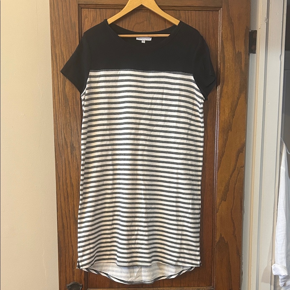 Annalee + Hope Black and White Striped Mini Dress